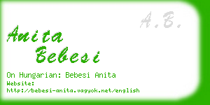 anita bebesi business card